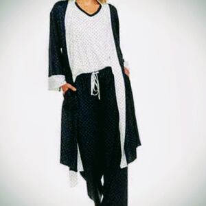 Navy and White Polka Dot Pajama Lounge Set